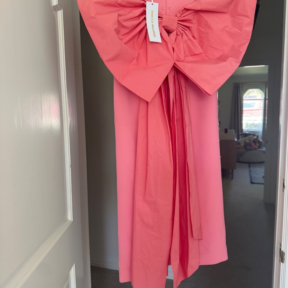 ✨ NWT Rebecca Vallance Brittany Bow Embellished Midi Dress | Pink | US 0 / AUS 4 - Picture 9 of 12